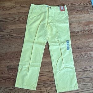 Dockers Khaki Straight Fit D2 Yellow 36x32 100% Cotton New with Tags
